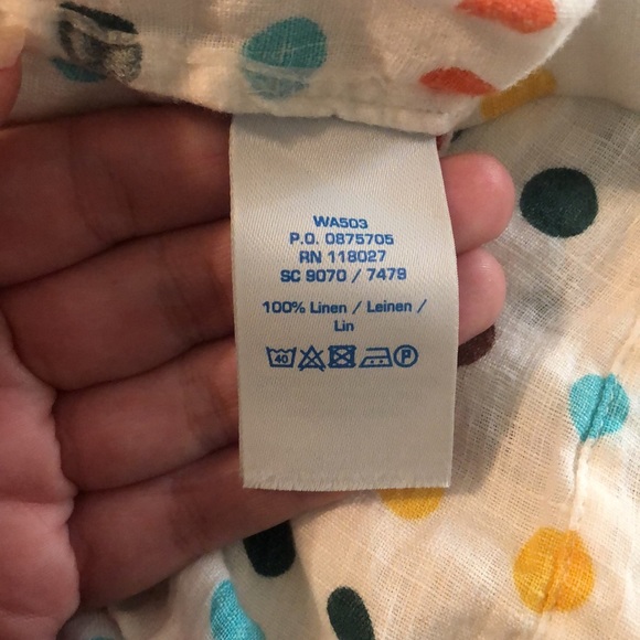 Boden Millie linen polka dot short sleeve top size 14 - Picture 6 of 6